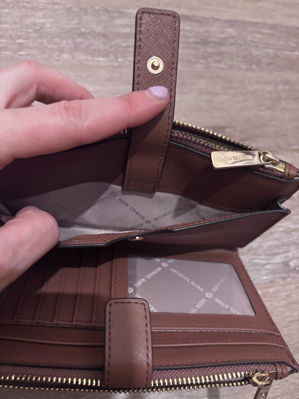 Michael Kors Brown Saffiano Wristlet / Wallet / Clutch - Picture 8 of 13